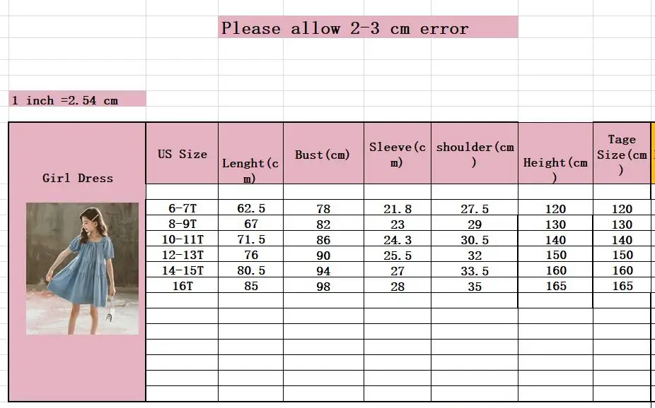 

6-16 Years Gilrs Summer Short Sleeve Dress Kids Cotton Linen Knee-Length Dresses Square Collar Solid Dress for Girls Cute Cothes