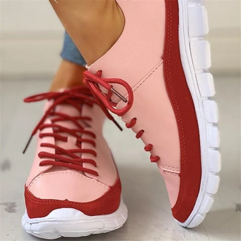

Spring Autumn Women Pu Leather Casual shoes Female Fashion Wedges Chunky Designer Platform Sneakers