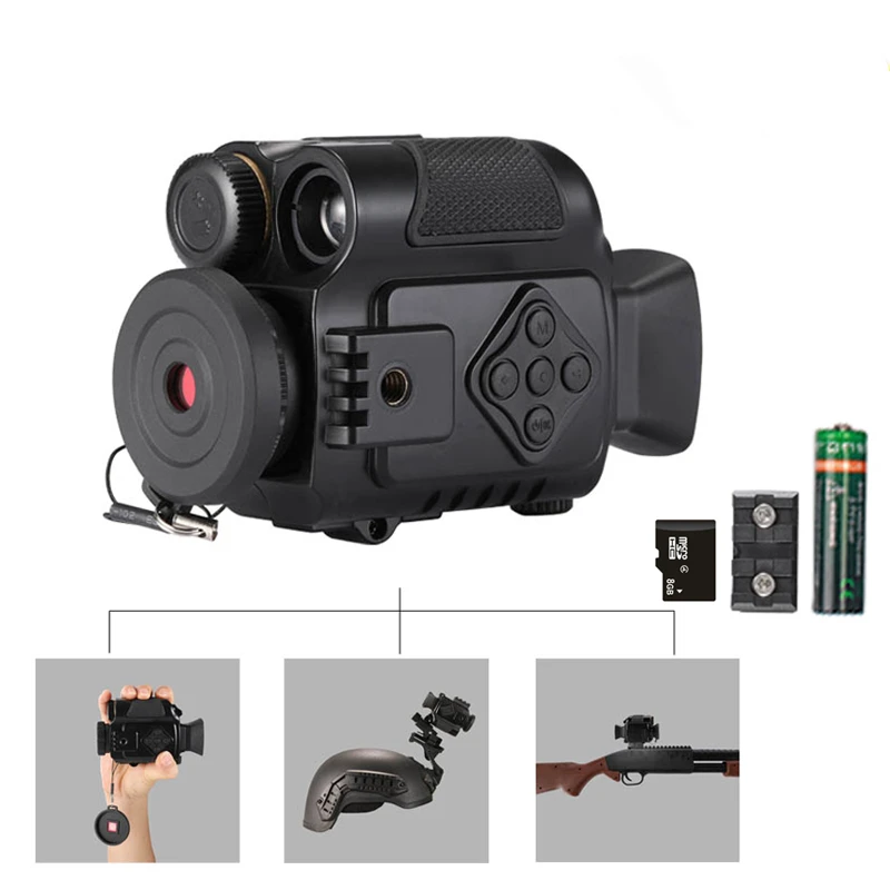 P4-0118 Mountable Night Vision 200M Range Hunting Rifle Helmet Cameras Ultralight Outdoor Sport Game Surveillance Observation |