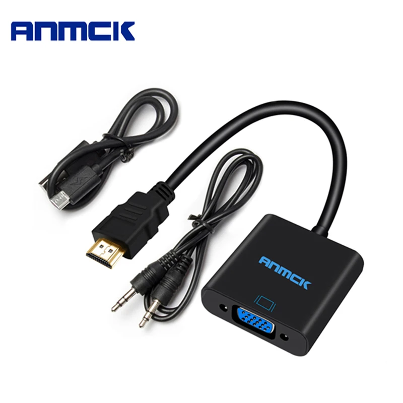 Адаптер HDMI VGA с аудио разъемом штекер гнездо 1080P|Кабели VGA| |
