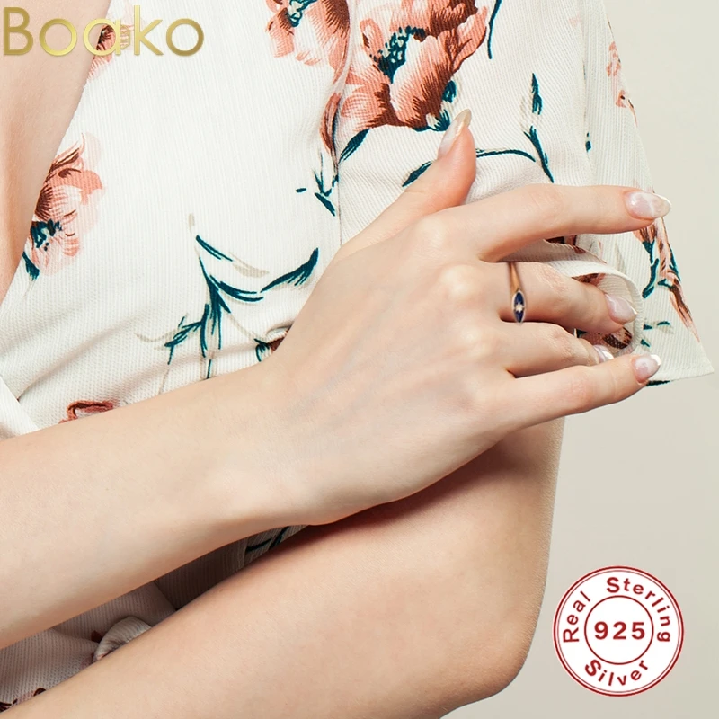 BOAKO 925 стерлингового серебра капель масла кольцо для Для женщин милые восемь с