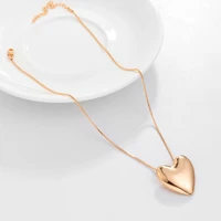 smooth silver gold color love heart pendant necklace for women chokers trend fashion festival party gift wedding jewelry