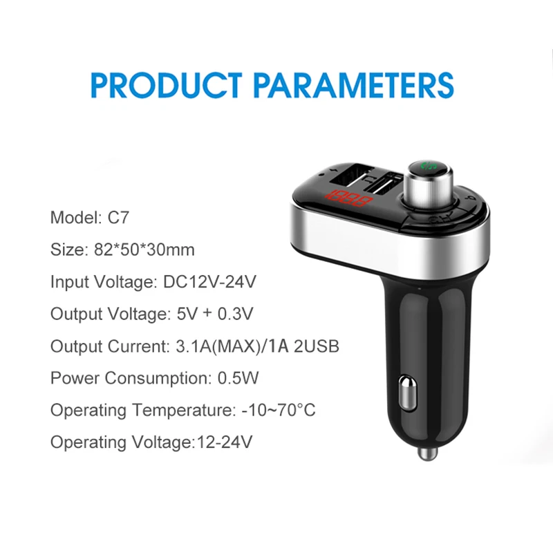 Новый Автомобильный Bluetooth 5 0 FM-передатчик беспроводной громкой связи