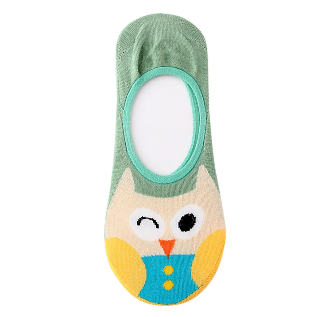 1 пара женские хлопковые носки с принтом совы животных зимние башмачки забавные