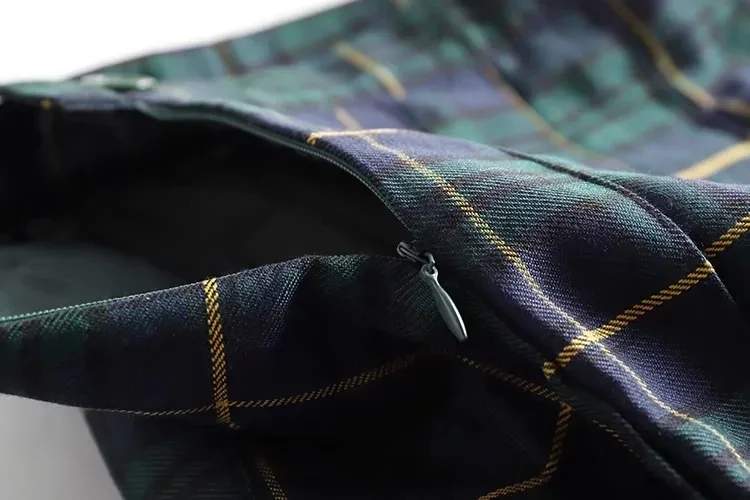 

New Women Plaid Pleated Cute Skirt Falda Corta Female Courtyard Wind Anti-glare Y2k High Waist Tennis Skirts Tenis De Mujer