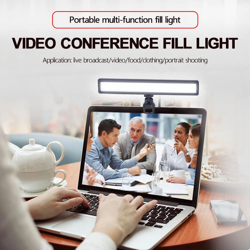 

WS66 Portable Multi-function Photography LED Video Light Long Strip Video Conference Fill Light for Makeup Shooting Live Broa
