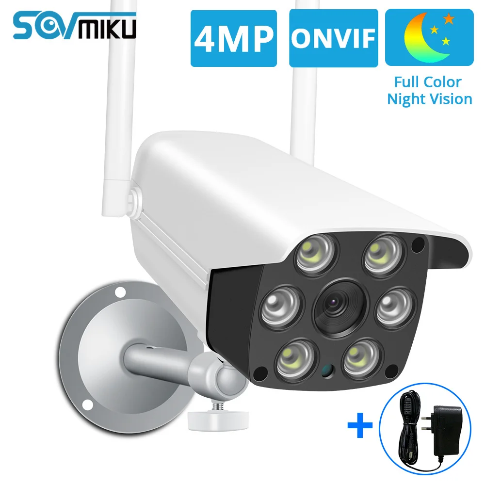 Наружная 4 МП Беспроводная ip камера двухсторонняя аудио запись P2P видео ONVIF