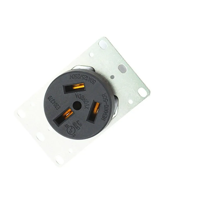 Черная стандартная розетка промышленная штепсельная американская 3-полюсная
