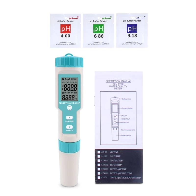 

7 in 1 PH / TDS / EC / ORP / Seawater Specific Gravity / Salinity / Temperature U50A