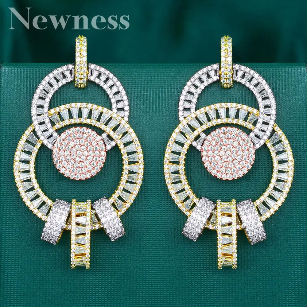 

Newness Luxury Brand Design Fashion Cubic Zircon Earrings Crystal or Women Wedding Fashion Olive Branch Ear Jewelry