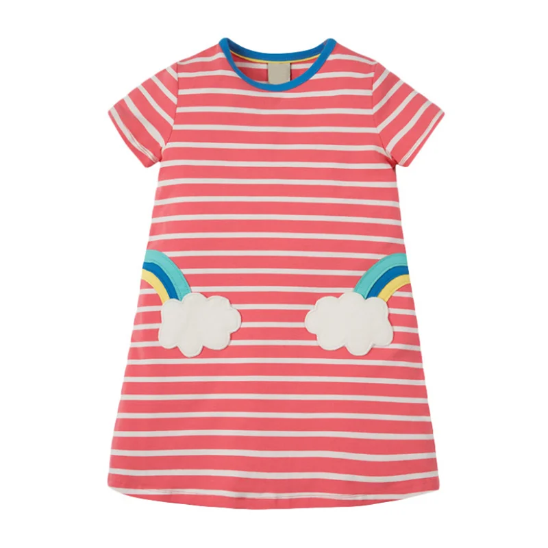 Летние платья для малышей модные из хлопка с принтом фруктов девочек новая