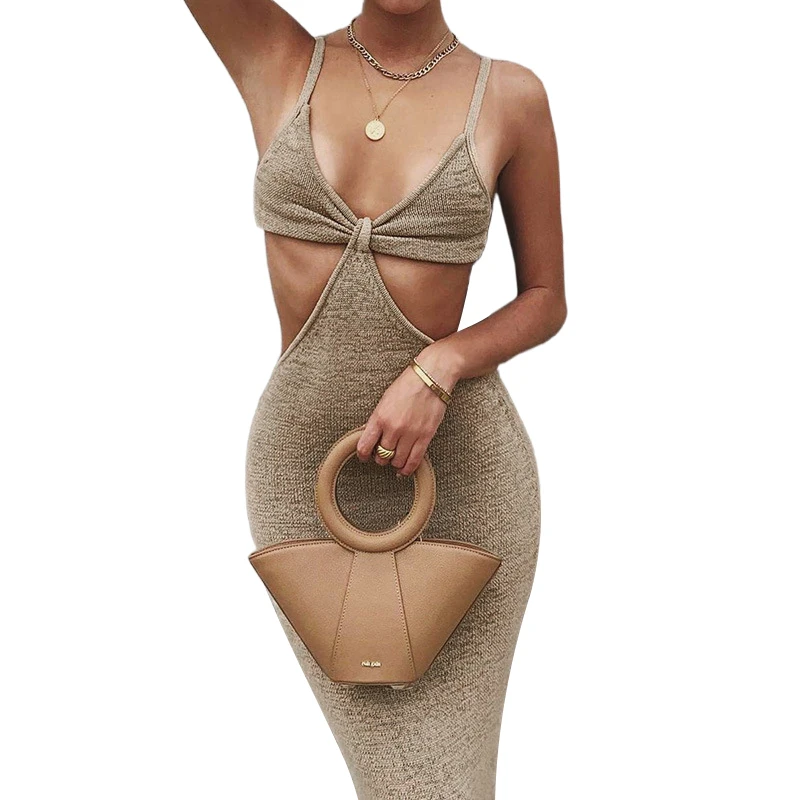 

Elegant temperament slim sexy night sling empty suspender skirt solid color sexy waistless backless tight-fitting Long skirt