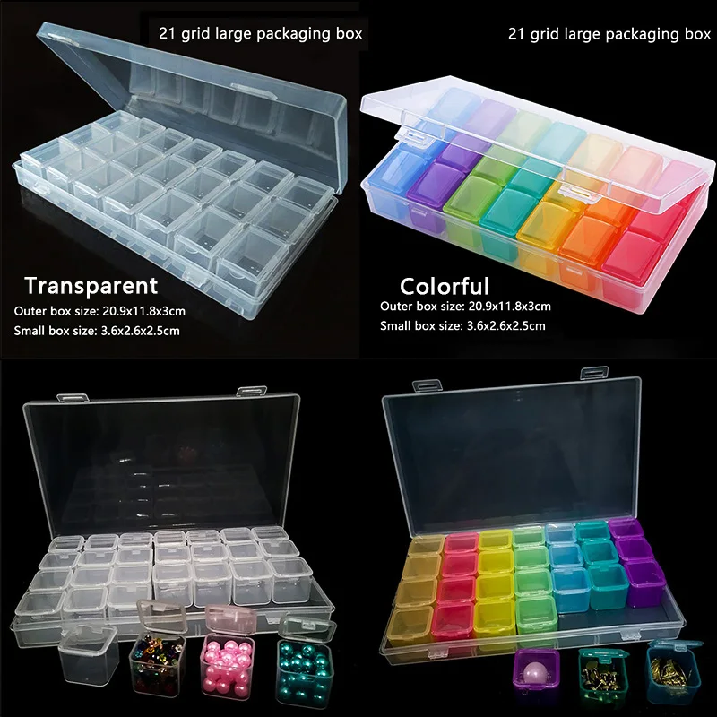 

Прозрачный контейнер для алмазной вышивки, 21/28 ячеек