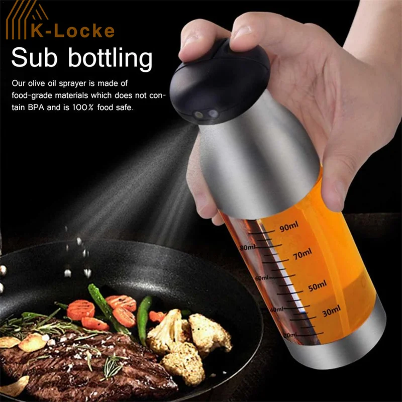 

Stainless Steel Spray Vinegar Oil Bottle Double Nozzle Double Bottle Barbecue Spray Bottle Cooking Baking Kitchen Gadget