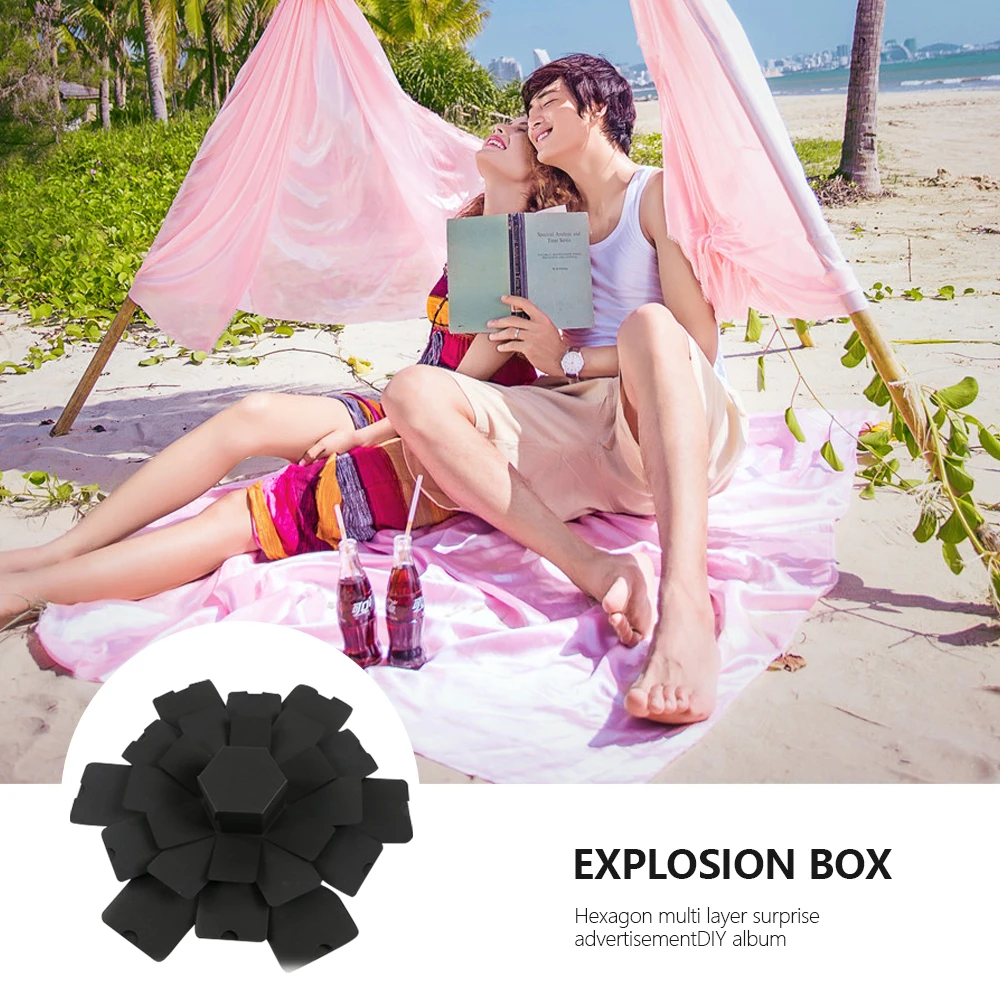 

Creative Explosion Gift Box Hexagon Surprise Box DIY Handmade Scrapbook Photo Album Wedding Gift Box For Valentine Christmas