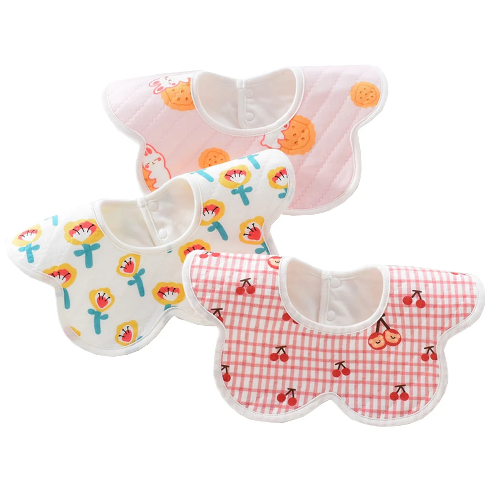 3 Pieces Baby Bibs Waterproof Flower Shape Round Neck 360 Degree Rotation Burp Cloths Saliva Towel Infant Feeding Stuff | Детская одежда