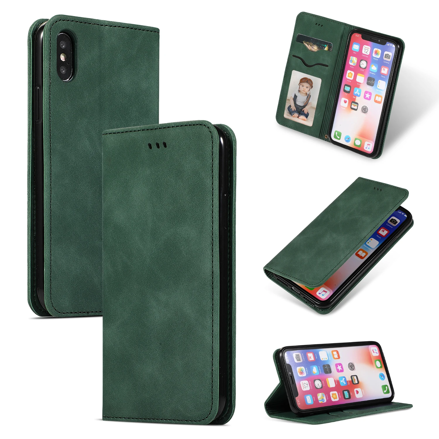 Магнитный чехол для iphone 11 Pro MAX X XR XS Max Fundas Силиконовый Футляр откидная Кожаная