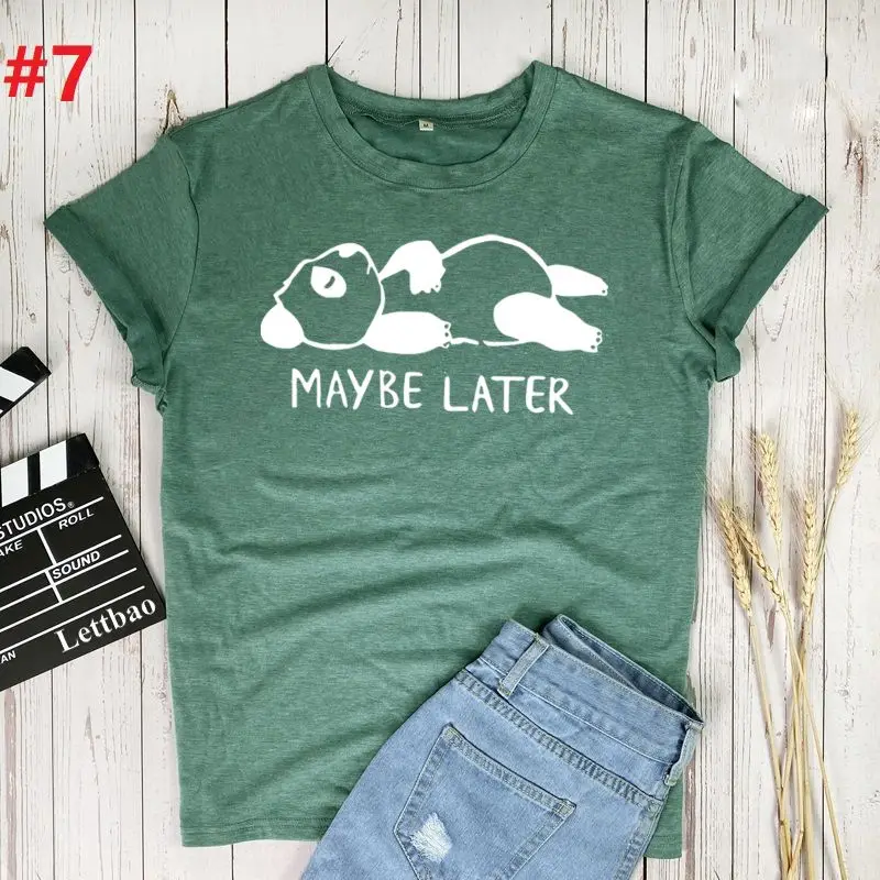 

Возможно позже милые футболки с медведем 2021 Летние повседневные Модные женские футболки Харадзюку Высококачественная Женская одежда в Кор...