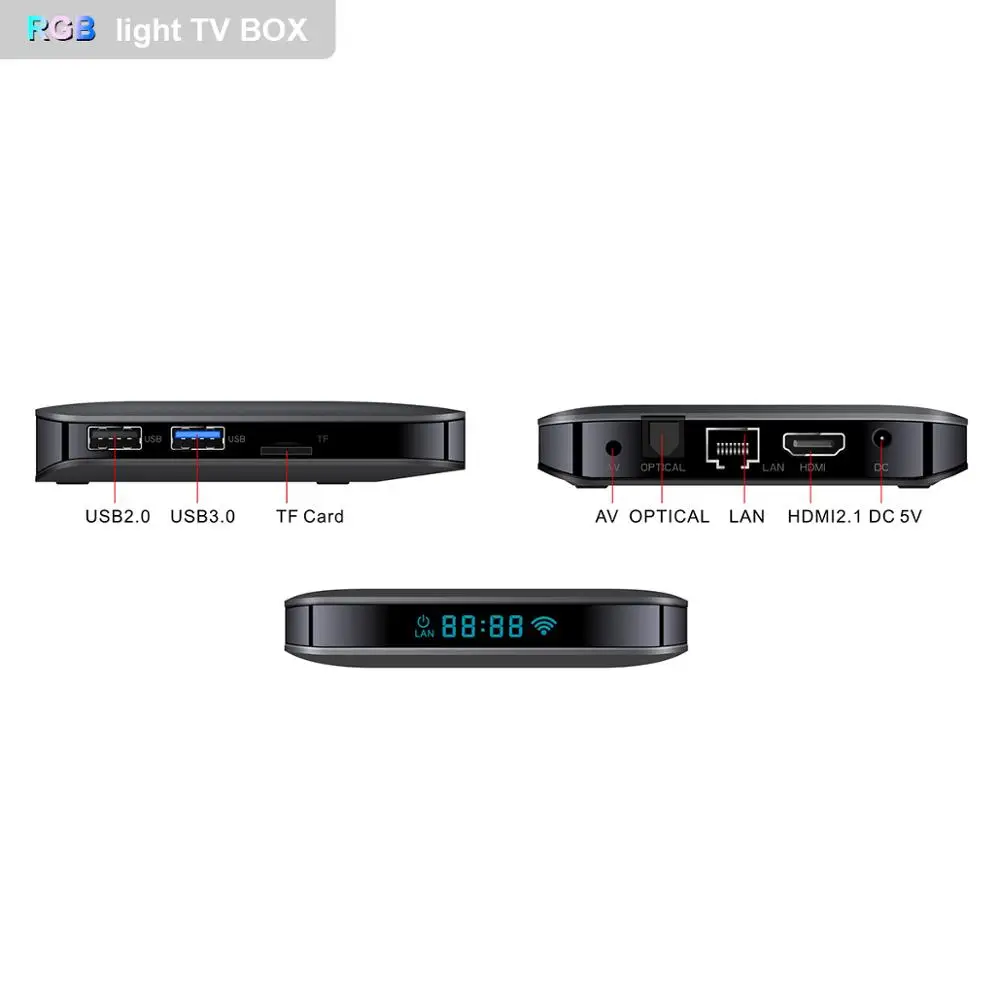 Смарт ТВ-приставка A95X F3 AIR 8k Amlogic S905X3 Android 9 0 RGB светильник USB3.0 1080P H.265 Wifi Google Play Y0utube