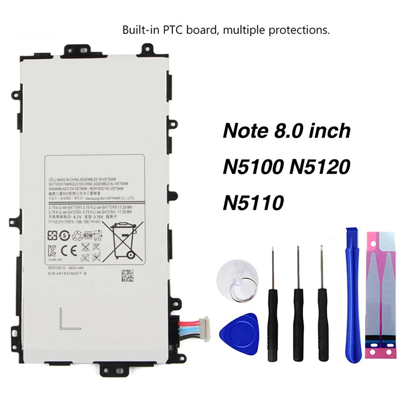 Оригинальный аккумулятор SP3770E1H для Samsung GALAXY Note 8 0 N5100 N5120 N5110 4600 мАч | Мобильные
