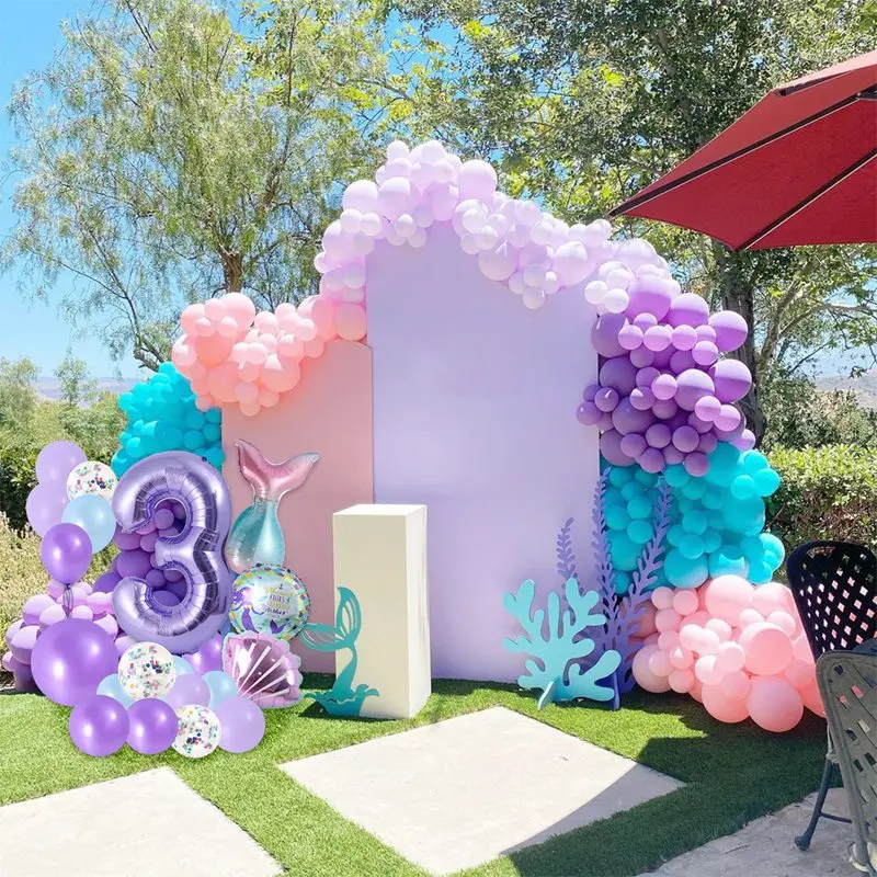 Маленькая Русалочка украшения для дня рождения детский шар с номером Детские