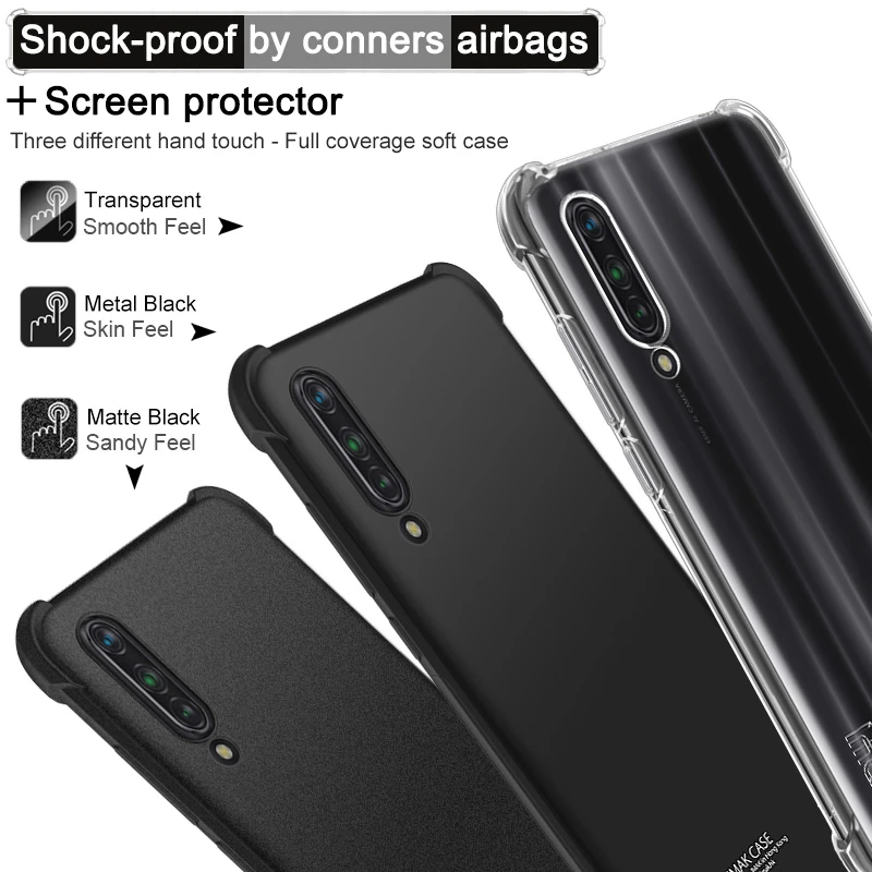 IMAK Xiaomi mi CC9 чехол mi CC9 Силиконовый мягкий прозрачный ТПУ чехол для Xiaomi mi CC9e с пленкой