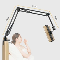 4 7 to 13 inch 360 rotating long arms mobile phone tablet holder for iphone xiaomi desktop bed bracket phone stand clamp support