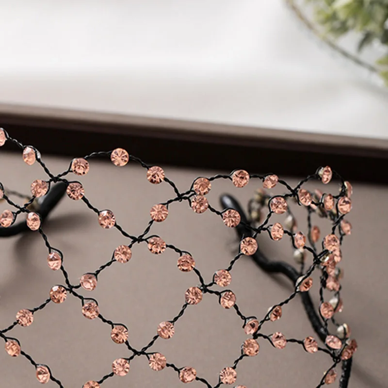 Блестящие повязки для волос FORSEVEN с кристаллами женщин сетчатые ювелирные