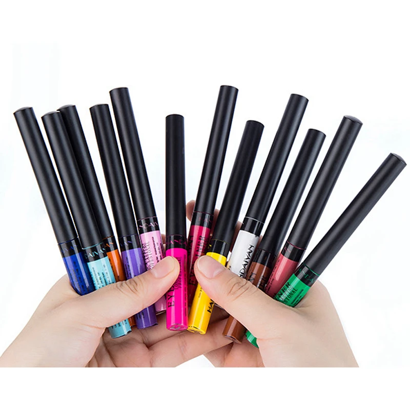 12 цветов Матовая жидкая подводка для глаз яркая стойкий пигмент красочная белая