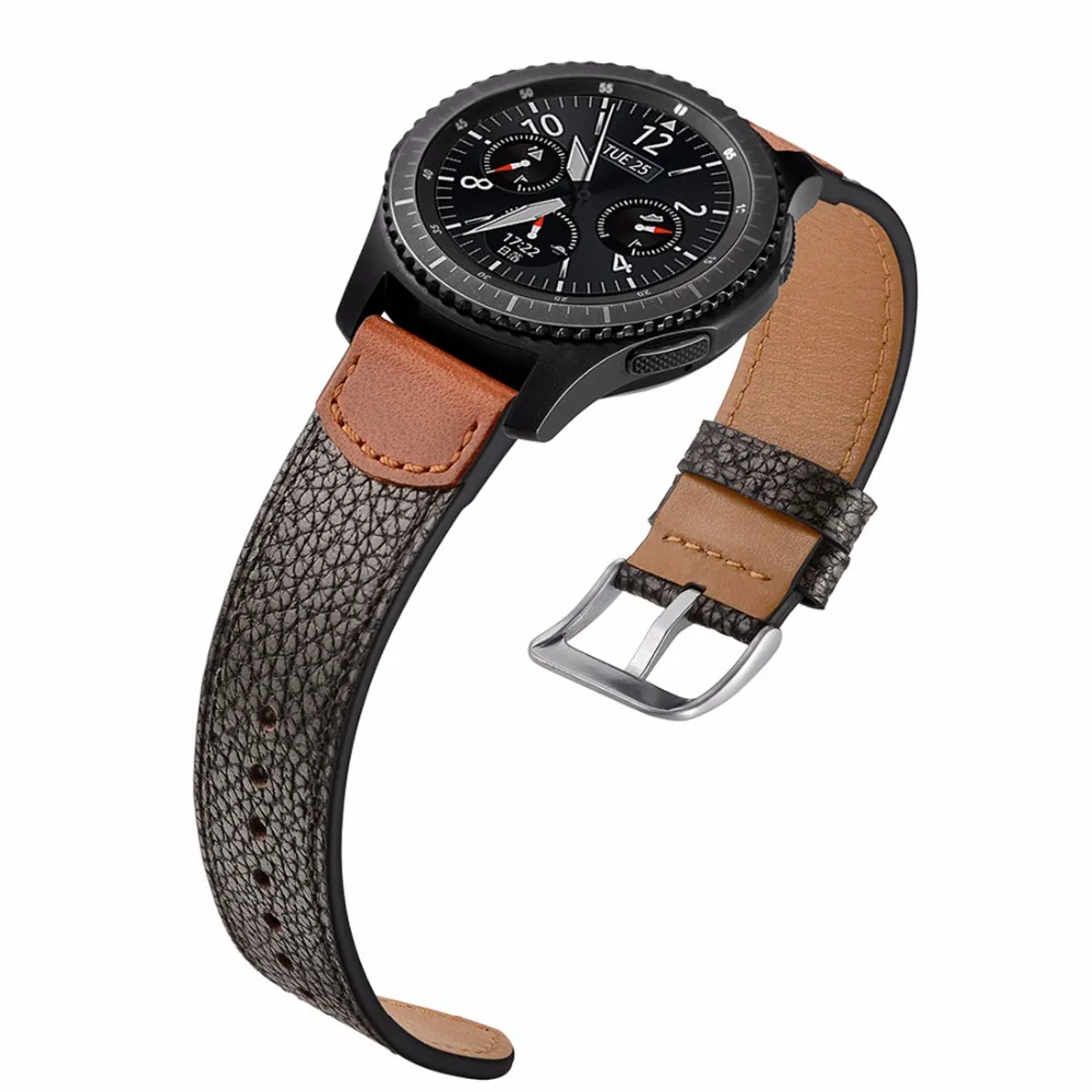 22 мм gear S3 часы пограничника ремешок для samsung Galaxy watch 46 мм Натуральная кожа ремешок для Huami Amazfit Pace/Stratos 2/1 ремень