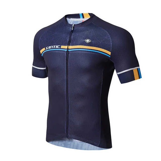 WM7C02107N Santic 8 стиль мужской короткий рукав Велоспорт Джерси лето дышащий MTB дорожный велосипед Топ быстросохнущая Pro Спорт на открытом воздухе Футболка с рисунком "Верховая езда" - Цвет: WM7C02107N