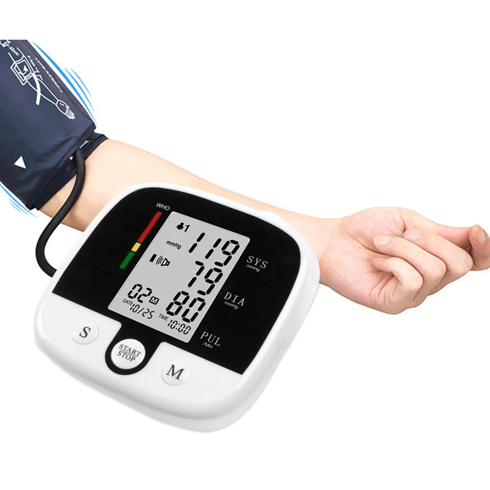 

Digital Wrist Blood Pressure Monitor LCD Heart Rate Pulse Meter Measure Upper Arm Sphygmomanometer PR Adult Medical Equiptment