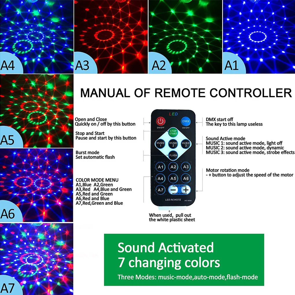 

RGB-проектор для дискотеки и сцены, с дистанционным управлением