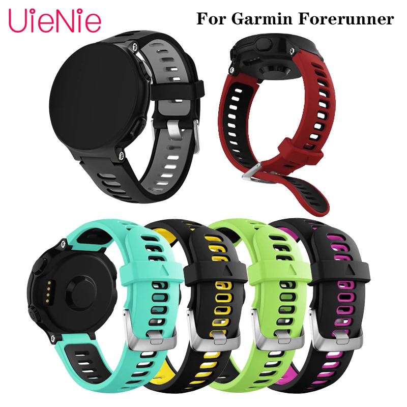 Овальный Двухцветный силиконовый ремешок для Garmin Forerunner 735XT смарт-часов