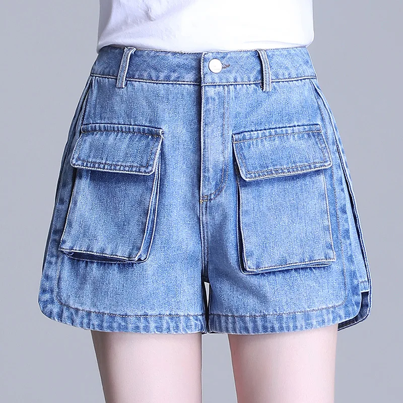 

Джинсовые шорты для женщин 2021 летние корейские с высокой талией модная уличная одежда облегающие повседневные короткие джинсовые мини-брю...