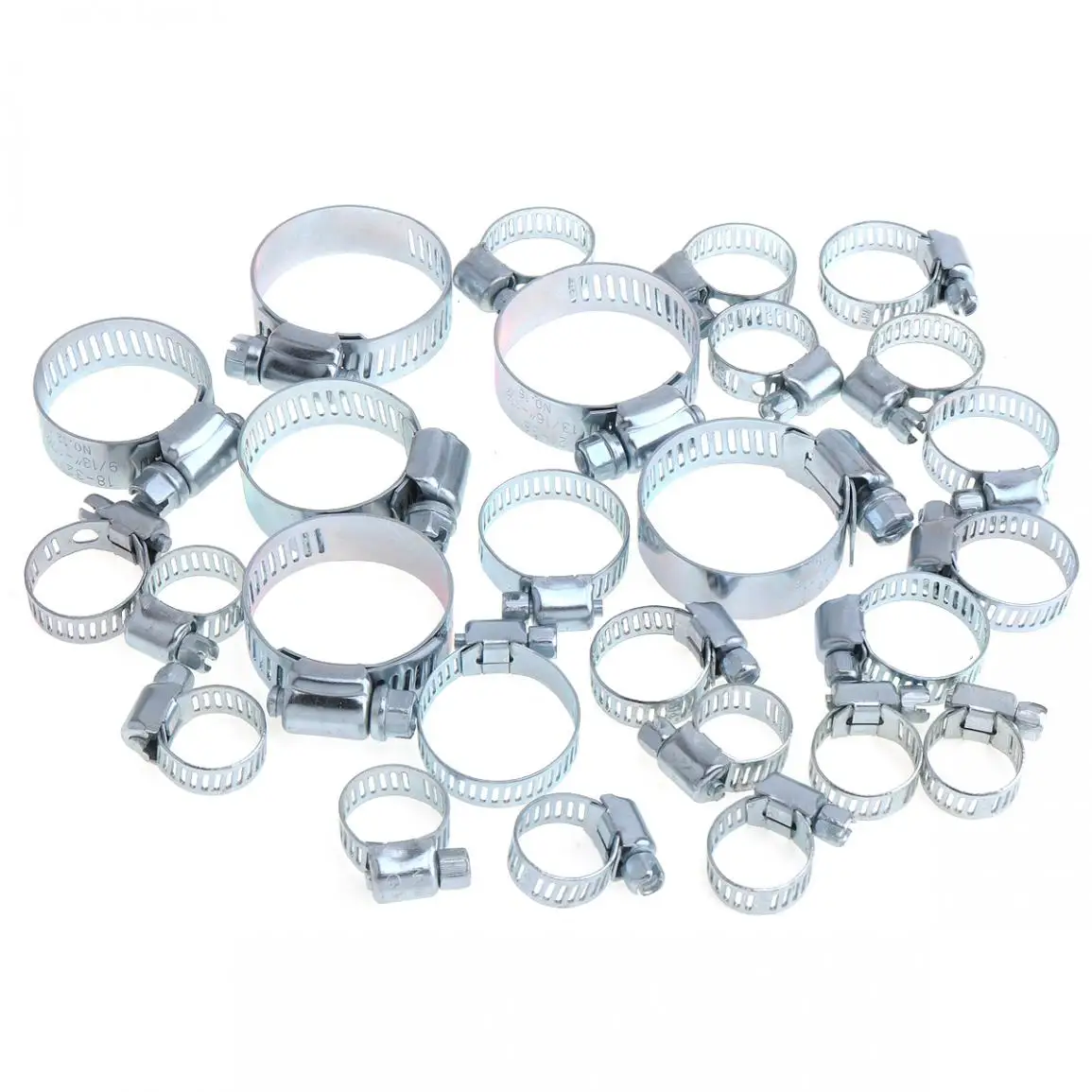 26 шт. мини чугунный материал хомуты для шланга зажимы труб с пластиковой коробкой