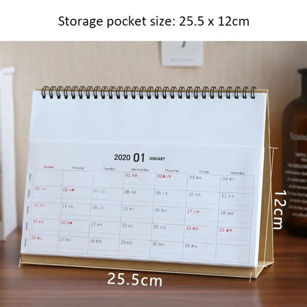 2020 Настольный календарь двухсторонний ежемесячный треугольный складной