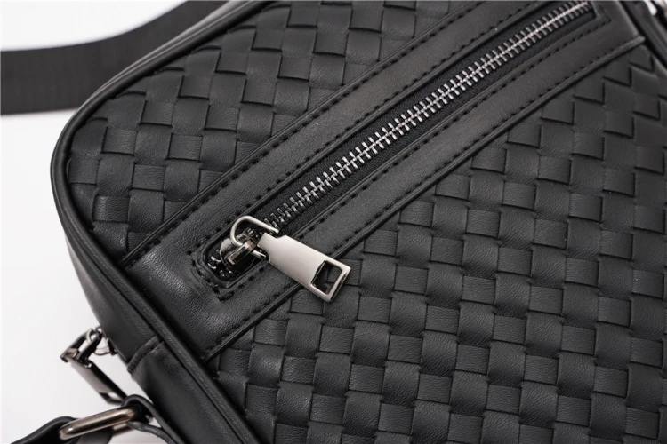 Luxury Brand Leather Men Crossbody Bag Plaid Pattern Travel Messenger Bags For Man High Quality Satchel Sling School Bag
