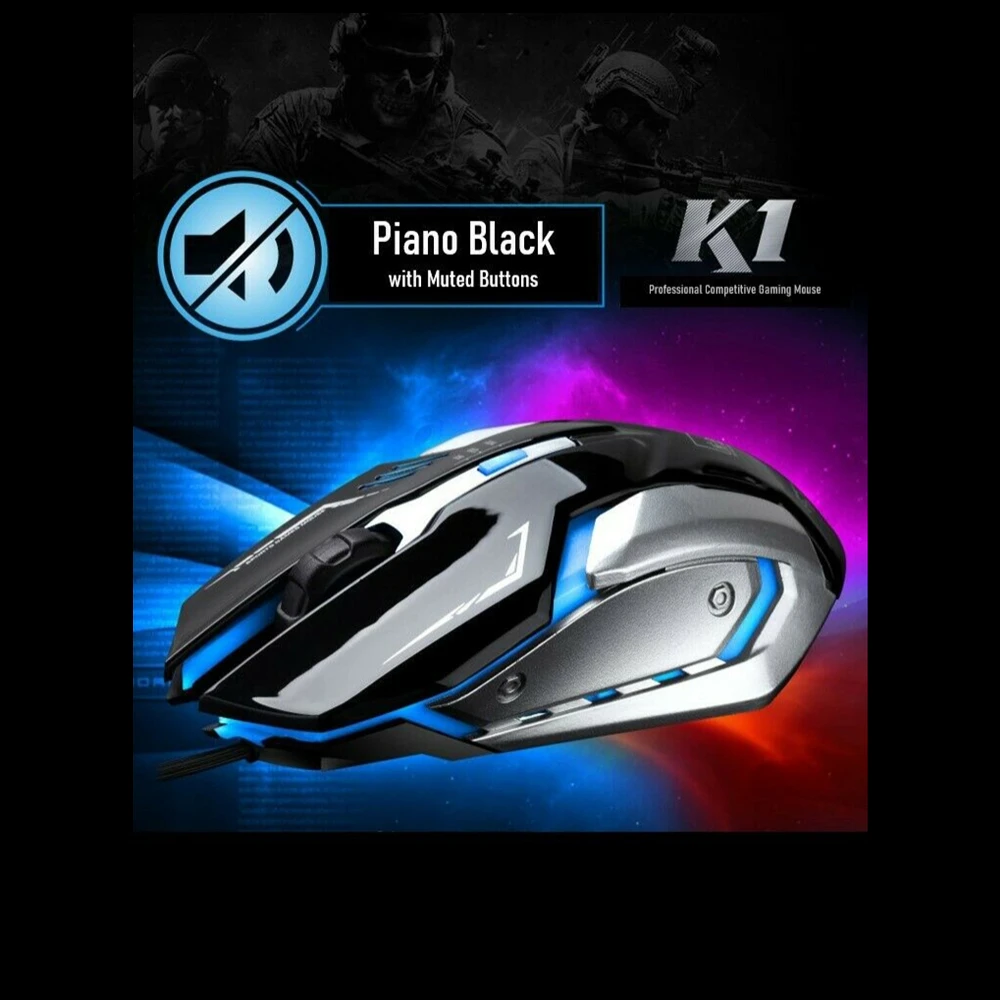 

Gaming Mouse LED Breathing Fire 4 Button Silent USB Wired 1600 DPI Laptop PC For High-End Players Gaming Professional Players
