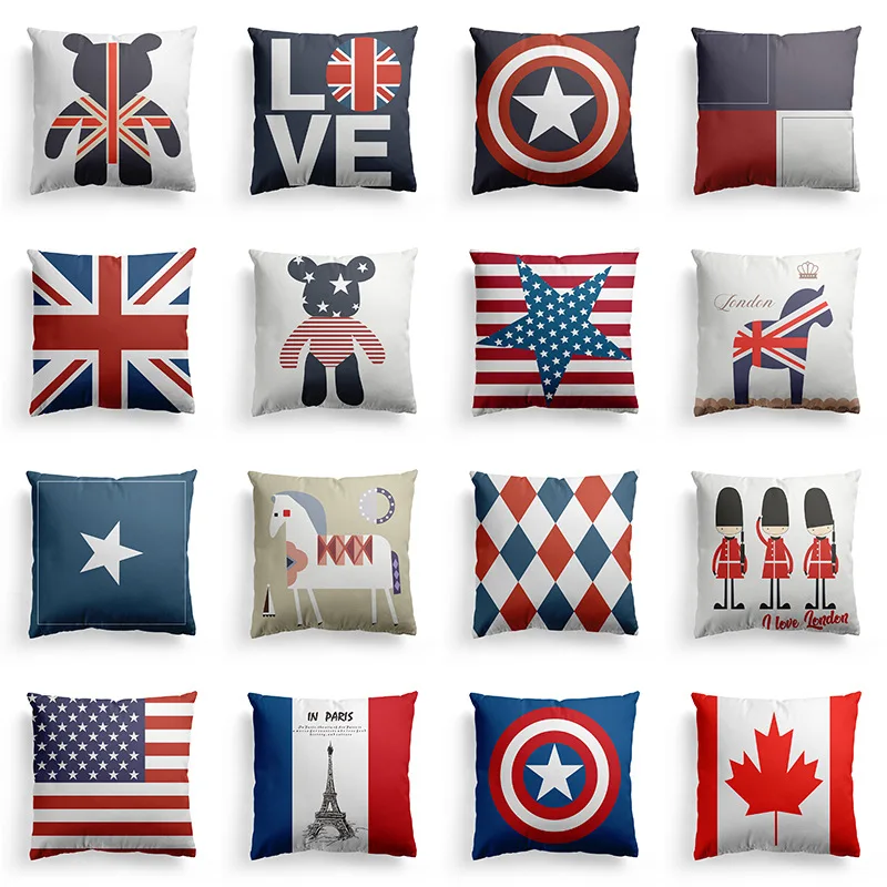 

London Fashion Pillow Case Tower Sofa Decorative Cushions Big Ben Bus Custom Pillow Cover England style Living Room Throw Pillow