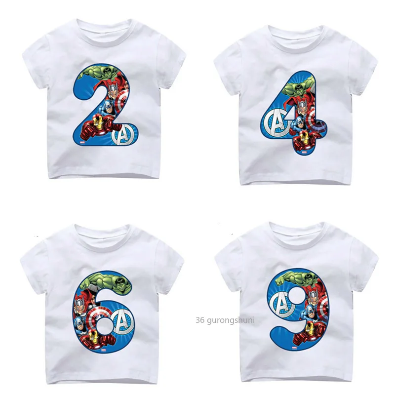 2021 горячие продажи с днем рождения подарок номер 2-9th Футболка мультяшными