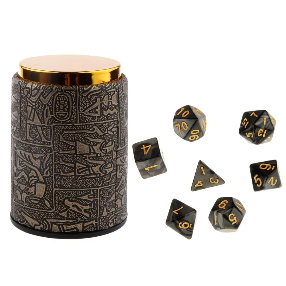 Type 1 A-Black 7 шт многогранные кости для подземелий и драконов DND Dados RPG MTG настольная игра D20 D12 D10 D8 D6 D4 набор разноцветных кубиков и кубиков - Цвет: Type 1 A-Black