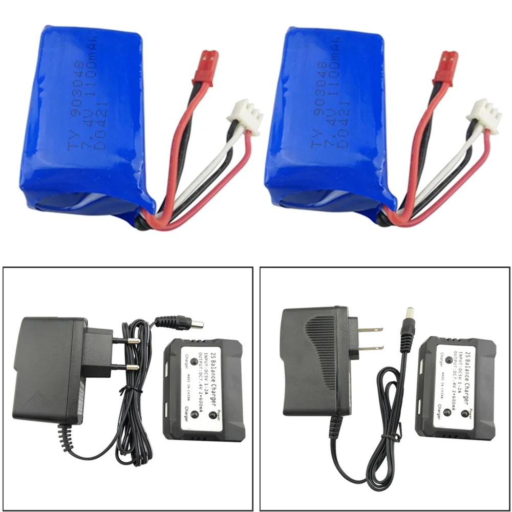 Литиевая батарея 7 4 V 1100mAh с зарядным устройством 2 в 1 для WLtoys A949 A959 A969 A979 S989 V912 T912 T23