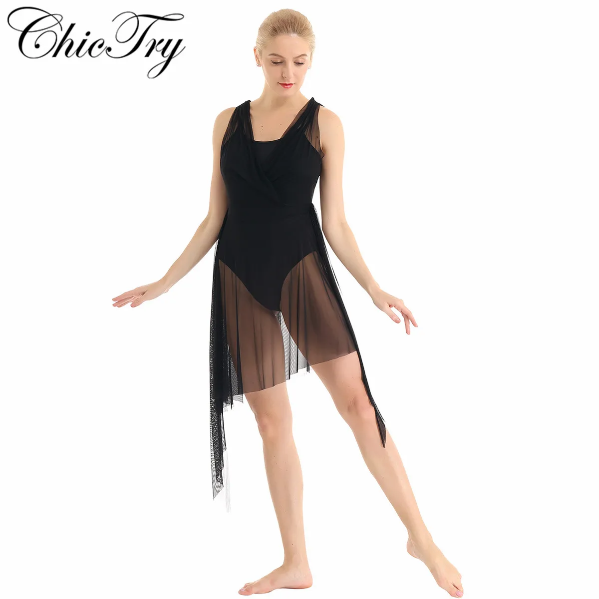 

Women Adult Ballet Dance Dress Contemporary Modern Leotard Ballet Bodysuit Ballet Leotard Stage Performance Tutu Dress for Lady