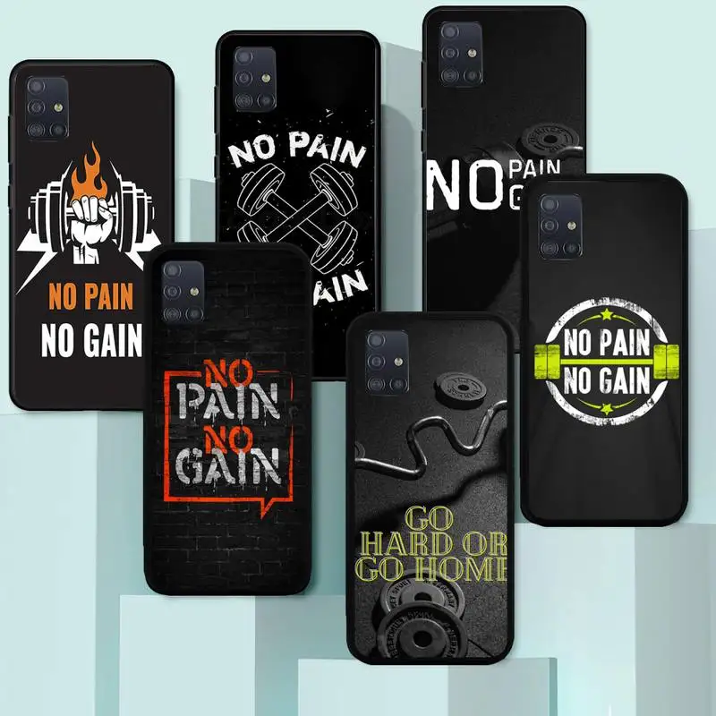 

No Pain No Gain Gym Fitness Phone Case For Huawei Y7 Y9 Y6 Y5 Y8 8S 8P Nova 7 6 5 4 3 Pro 2018 2019 4G 5G SE Fundas Cover
