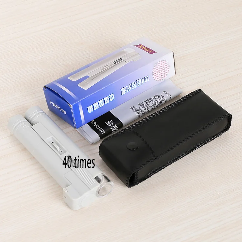 Оптическая линза 100 раз двойная трубка с координатой Портативный микроскоп