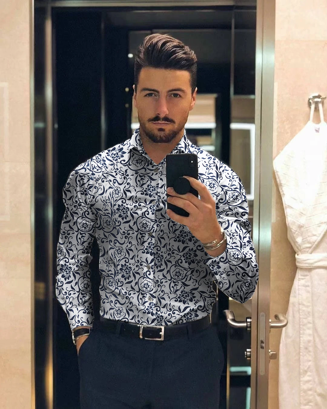 Men's shirt for men clothing social male Blouse Hawaiian long sleeve cardigan blouses and button up Luxury man wholesale 2021