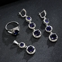 2021 luxurious Hot Sale Crystal Pendant Necklace Earrings Set Elegant Engagement Jewelry Set Fashion Women Valentine Gifts