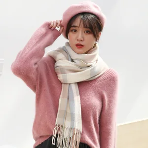 Зимние теплые Одеяло шали плед длинный шарф из искусственного кашемира для леди шелковые платки и пашмины Лоскутная длинная бандана