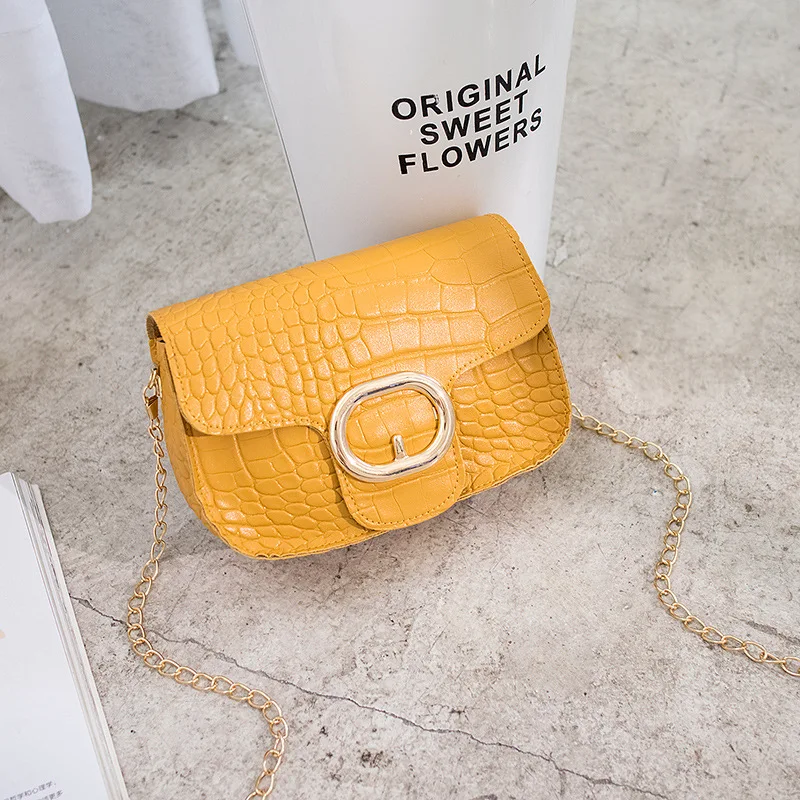 

Women Chain Bag 2020 New Korean Fashion Embossed Small Square Crossbody Bag Trendy Simple Shoulder Messenger Bag One Drop